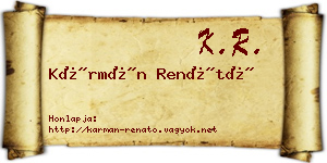 Kármán Renátó névjegykártya