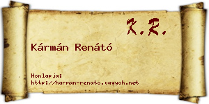 Kármán Renátó névjegykártya